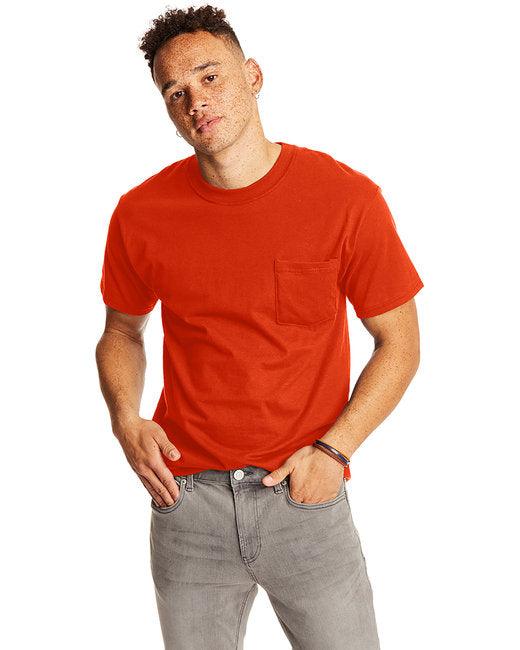 Hanes Adult Beefy-T with Pocket 5190P - Dresses Max