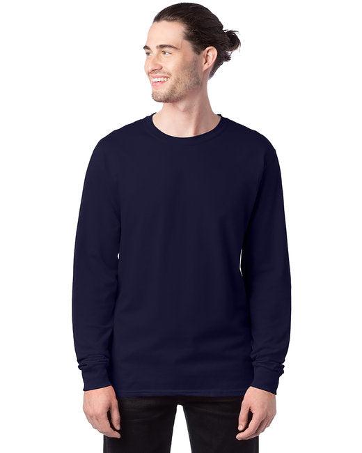 Hanes Men's 5.2 oz. ComfortSoft Cotton Long-Sleeve T-Shirt 5286 - Dresses Max