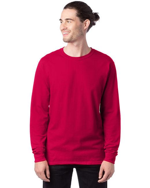 Hanes Men's 5.2 oz. ComfortSoft Cotton Long-Sleeve T-Shirt 5286 - Dresses Max