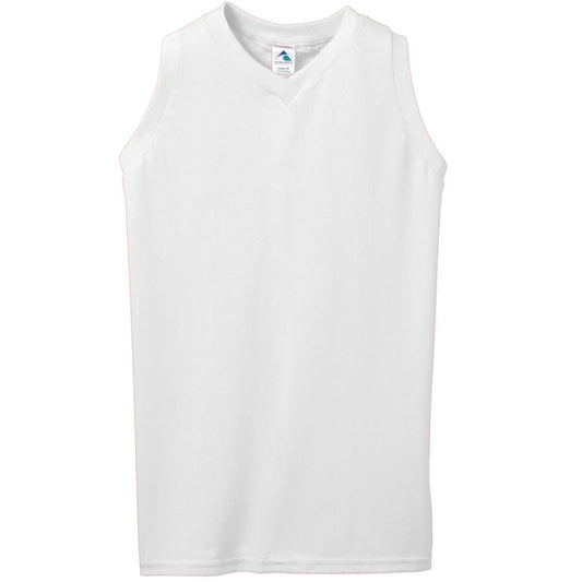 Girls Sleeveless V-Neck Poly/Cotton Jersey 557