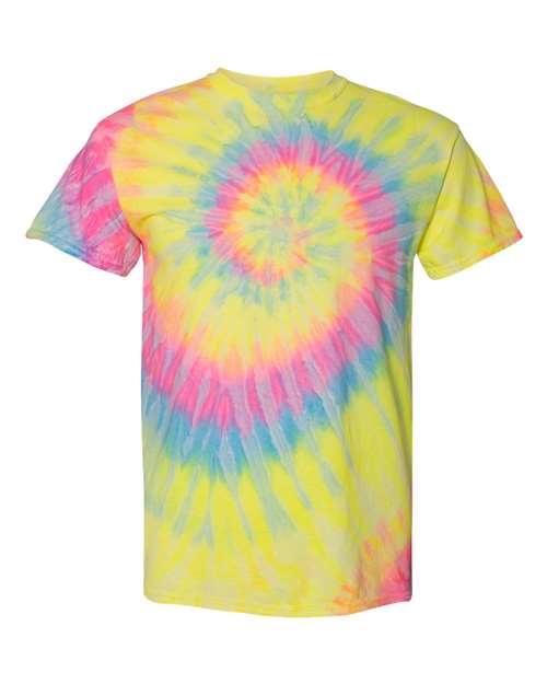 Dyenomite Multi-Color Spiral Tie-Dyed T-Shirt 200MS - Dresses Max