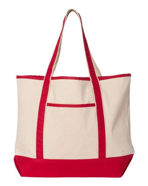 Q-Tees 34.6L Large Canvas Deluxe Tote Q1500 - Dresses Max