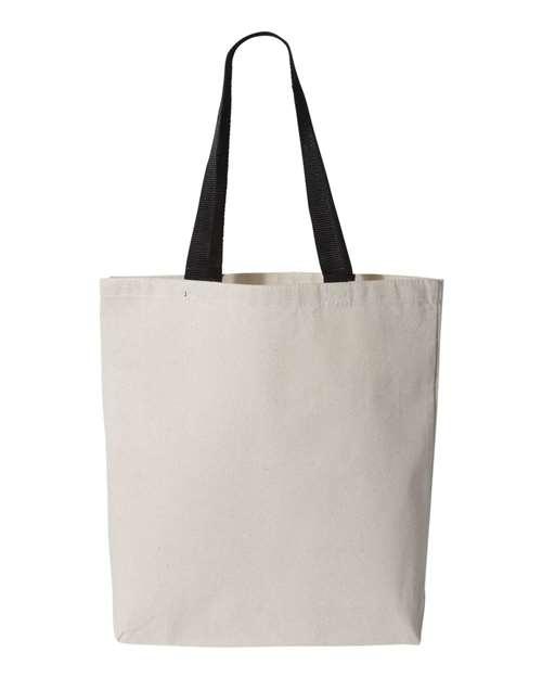 Q-Tees 11L Canvas Tote with Contrast-Color Handles Q4400 - Dresses Max