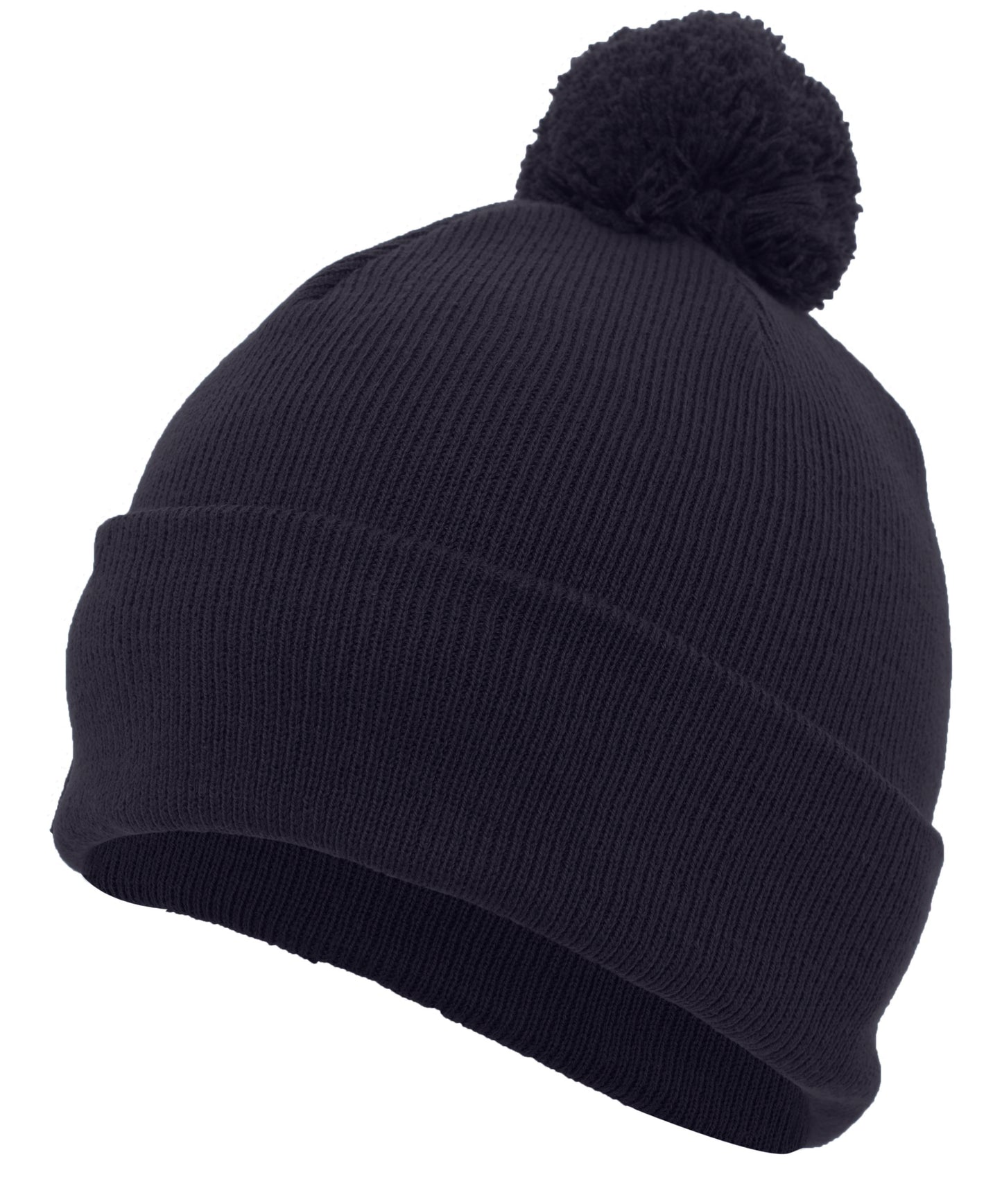 Knit Fold Over Pom-Pom Beanie 641K