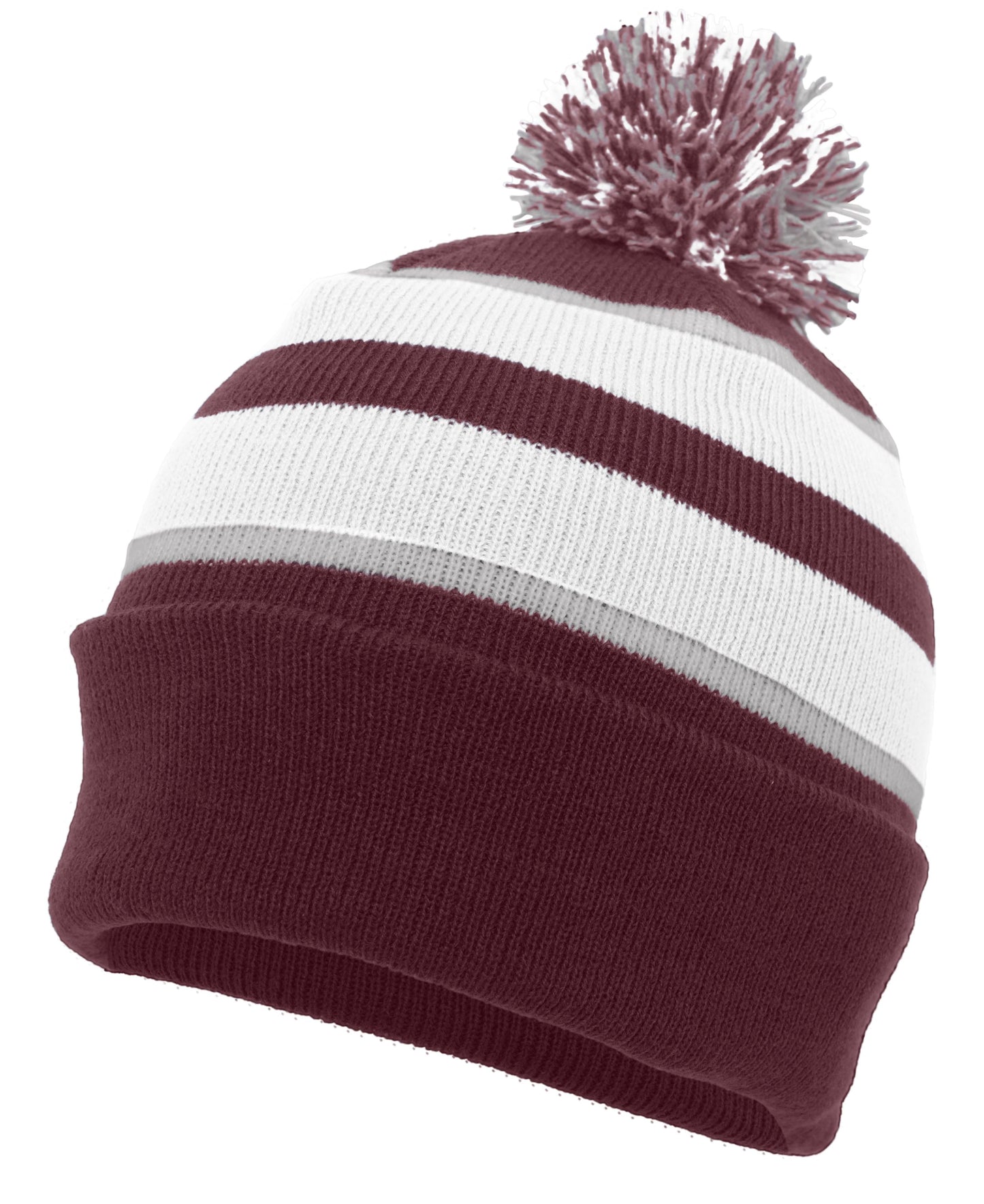 Knit Fold Over Pom-Pom Beanie 641K