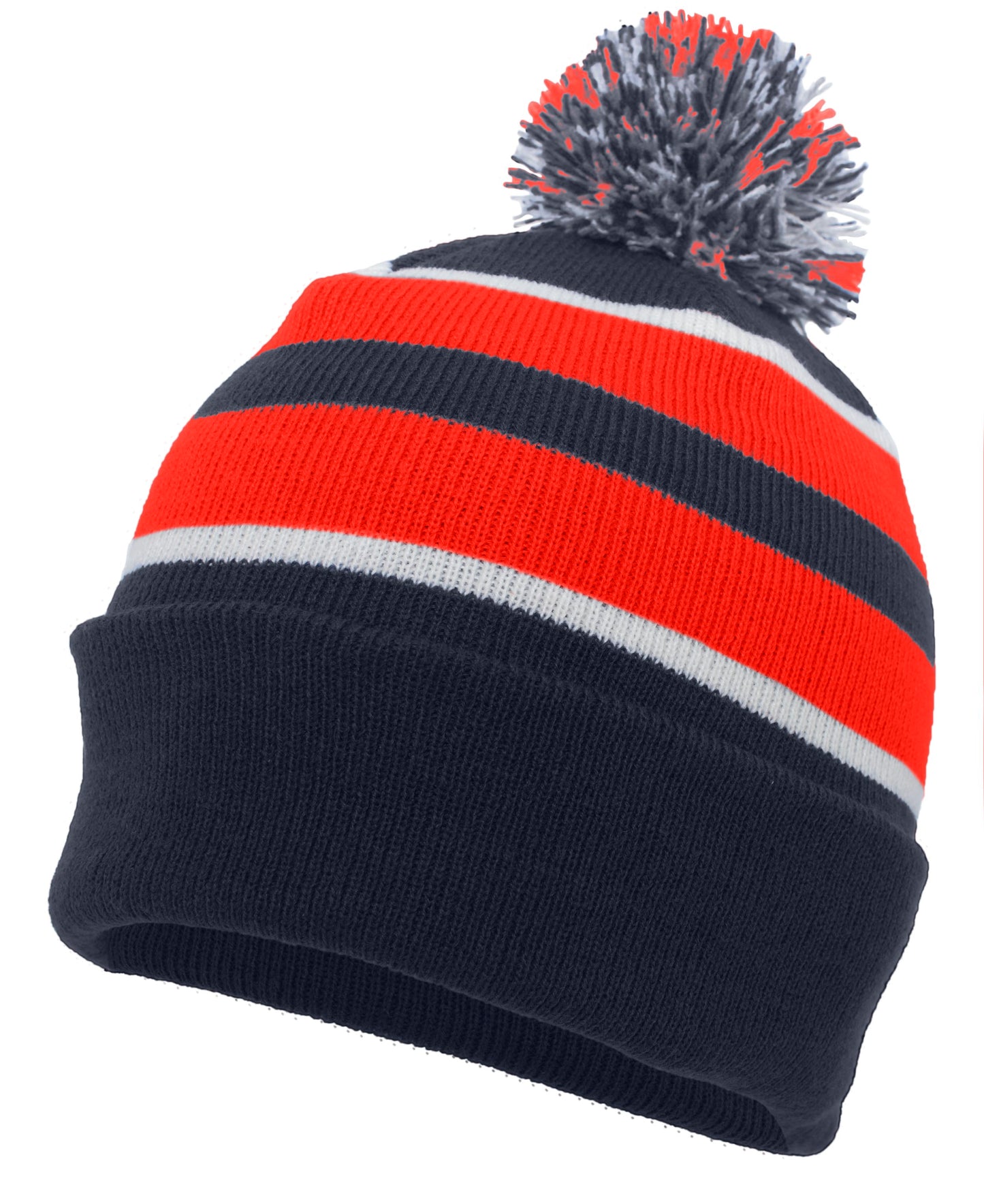 Knit Fold Over Pom-Pom Beanie 641K