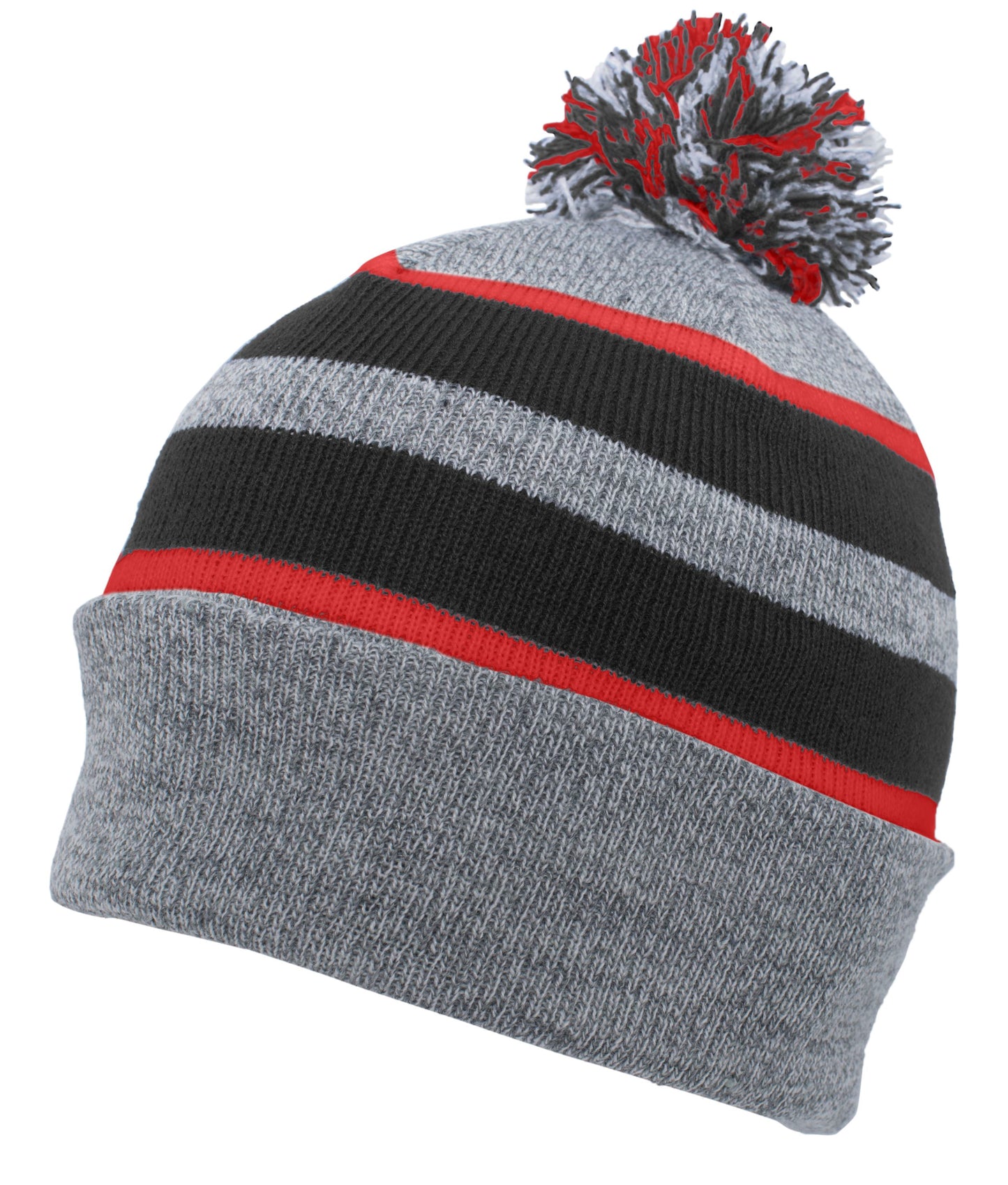 Knit Fold Over Pom-Pom Beanie 641K