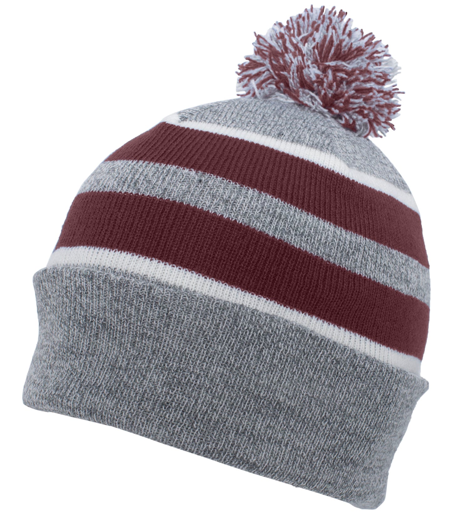 Knit Fold Over Pom-Pom Beanie 641K