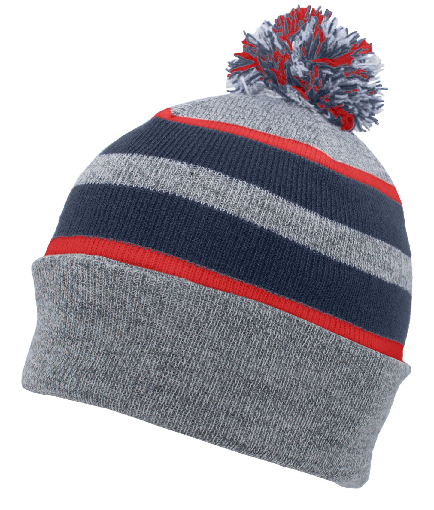 Knit Fold Over Pom-Pom Beanie 641K