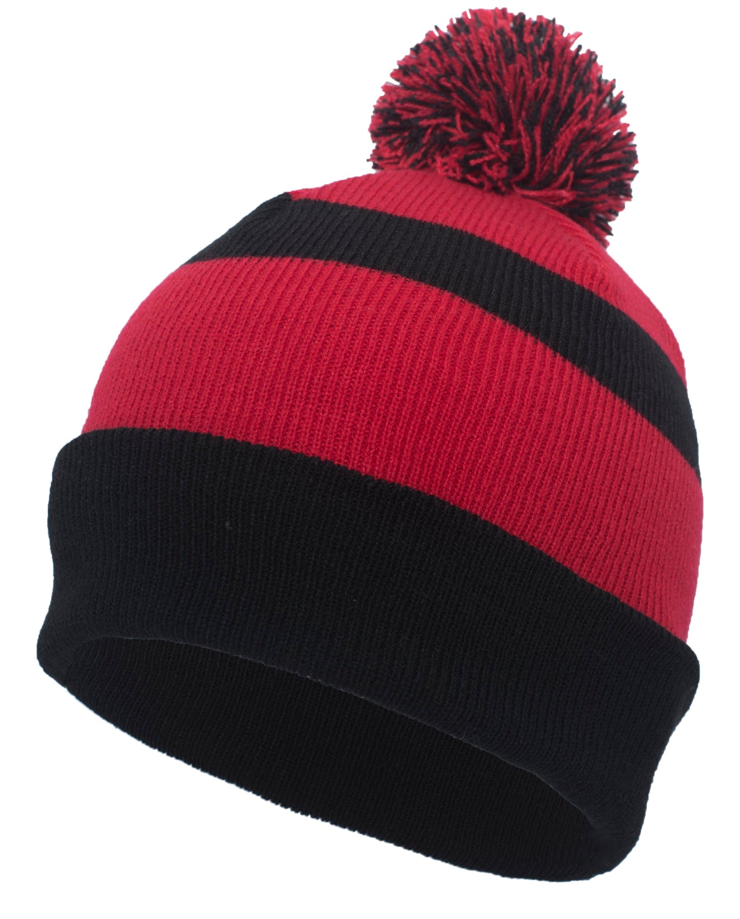 Knit Fold Over Pom-Pom Beanie 641K