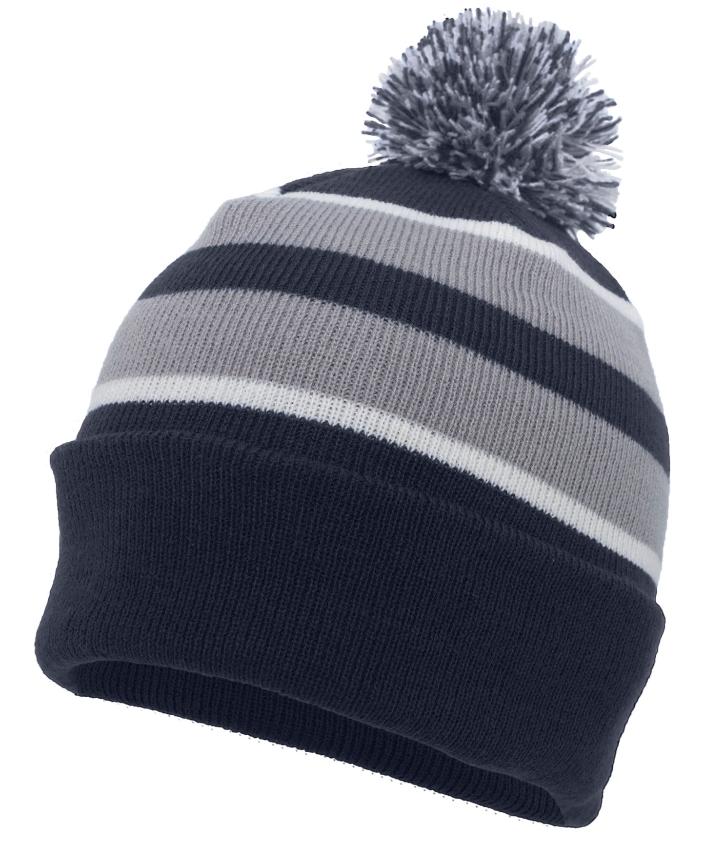 Knit Fold Over Pom-Pom Beanie 641K