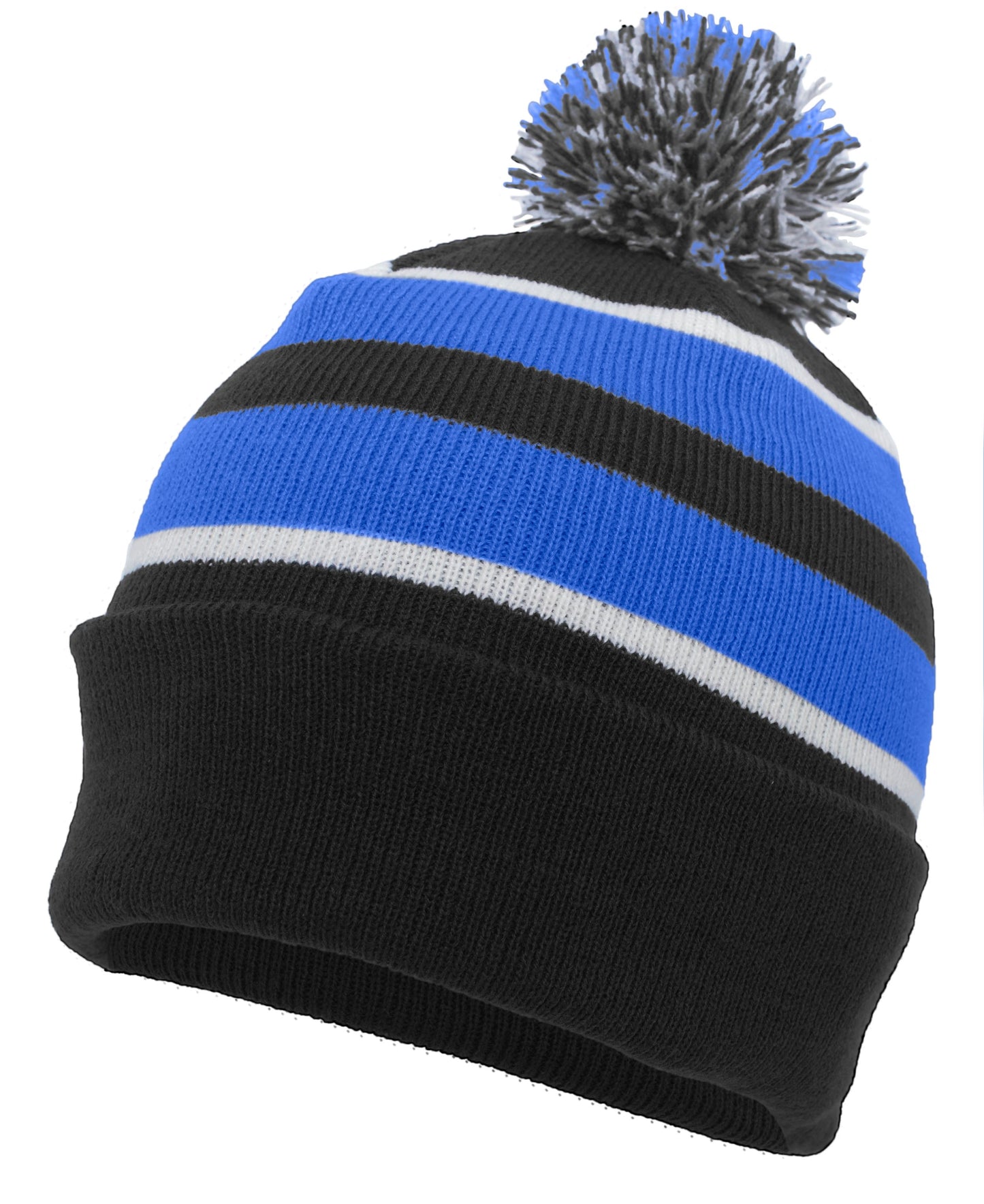 Knit Fold Over Pom-Pom Beanie 641K