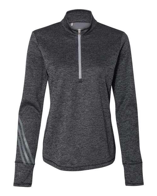 Adidas Women's Brushed Terry Heathered Quarter-Zip Pullover A285 - Dresses Max