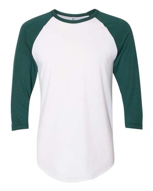 American Apparel 50/50 Raglan Three-Quarter Sleeve Tee BB453W - Dresses Max