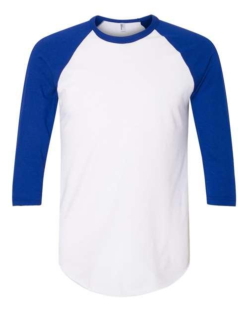 American Apparel 50/50 Raglan Three-Quarter Sleeve Tee BB453W - Dresses Max