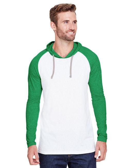 LAT Men's Hooded Raglan Long Sleeve Fine Jersey T-Shirt 6917 - Dresses Max