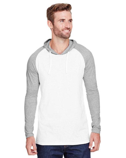 LAT Men's Hooded Raglan Long Sleeve Fine Jersey T-Shirt 6917 - Dresses Max