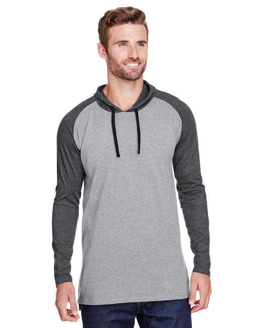 LAT Men's Hooded Raglan Long Sleeve Fine Jersey T-Shirt 6917 - Dresses Max