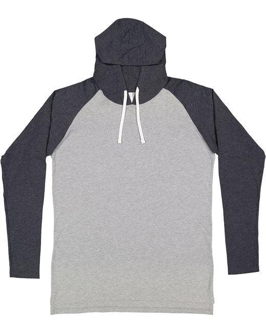 LAT Men's Hooded Raglan Long Sleeve Fine Jersey T-Shirt 6917 - Dresses Max