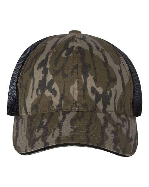 Outdoor Cap Washed Brushed Mesh-Back Camo Cap CGWM301 - Dresses Max