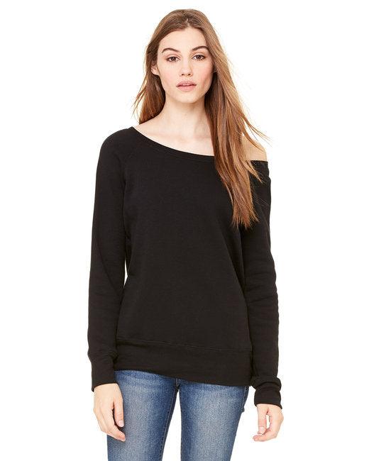 Bella + Canvas Ladies' Sponge Fleece Wide Neck Sweatshirt 7501 - Dresses Max