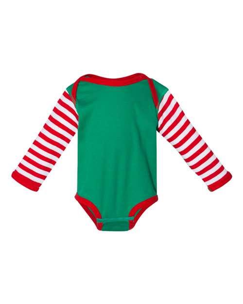 Rabbit Skins Infant Long Sleeve Baby Rib Bodysuit 4411 - Dresses Max