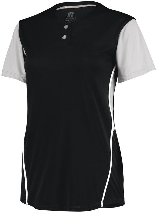 Ladies Performance Two-Button Color Block Jersey 7R6X2X