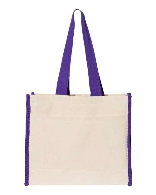 Q-Tees 14L Tote with Contrast-Color Handles Q1100 - Dresses Max