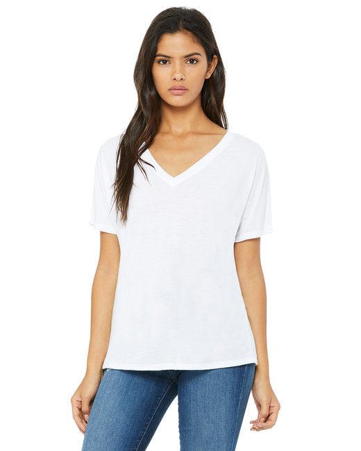 Bella + Canvas Ladies' Slouchy V-Neck T-Shirt 8815 - Dresses Max