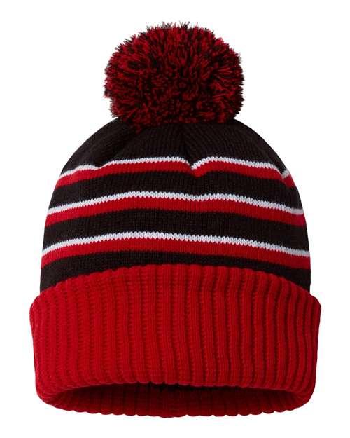 Richardson Stripe Pom Cuffed Beanie 134 - Dresses Max