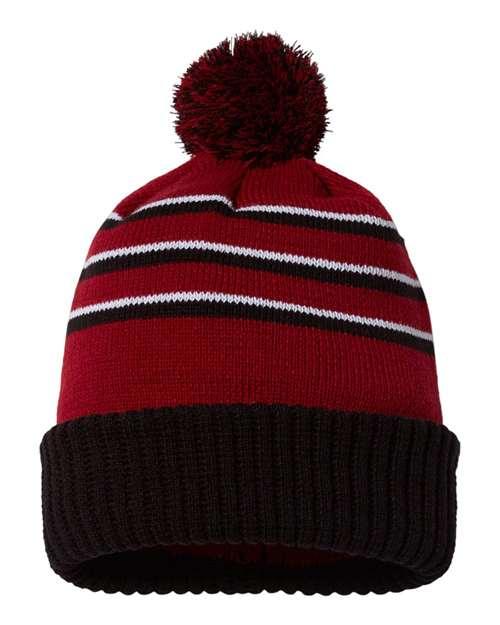 Richardson Stripe Pom Cuffed Beanie 134 - Dresses Max