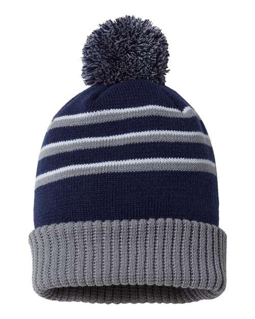 Richardson Stripe Pom Cuffed Beanie 134 - Dresses Max