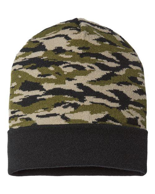 CAP AMERICA USA-Made Camo Cuffed Beanie RKC12 - Dresses Max