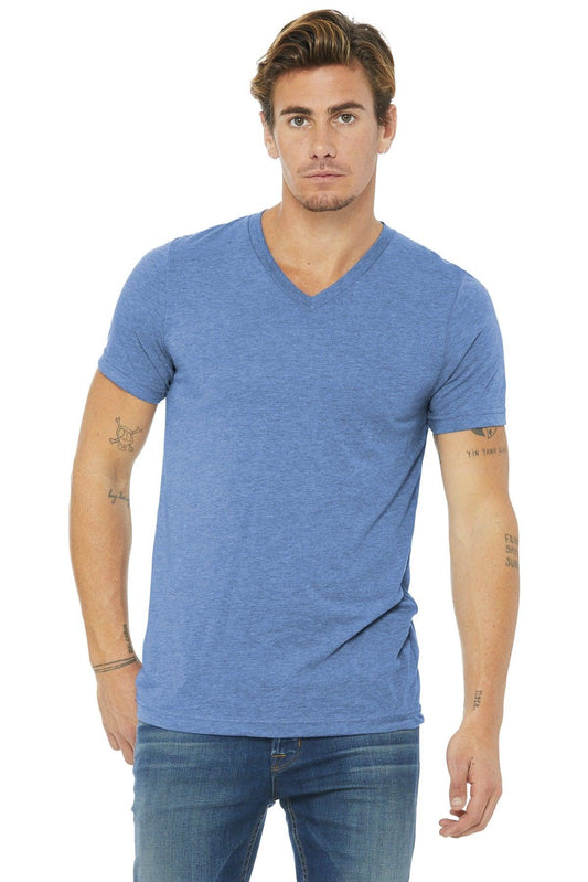 BELLA+CANVAS Unisex Triblend Short Sleeve V-Neck Tee. BC3415 - Dresses Max