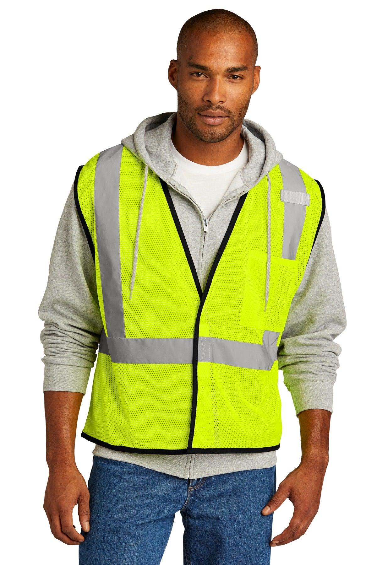 CornerStone ANSI 107 Class 2 Economy Mesh One-Pocket Vest. CSV100 - Dresses Max