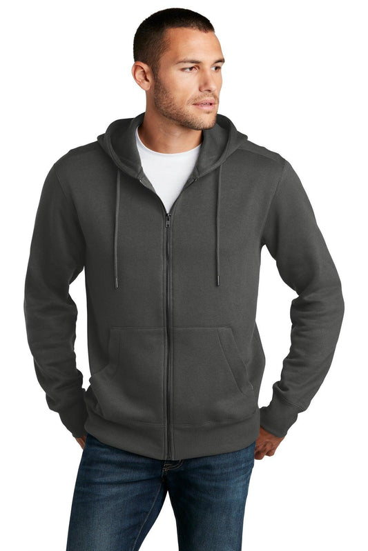 District Perfect Weight Fleece Full-Zip Hoodie DT1103 - Dresses Max