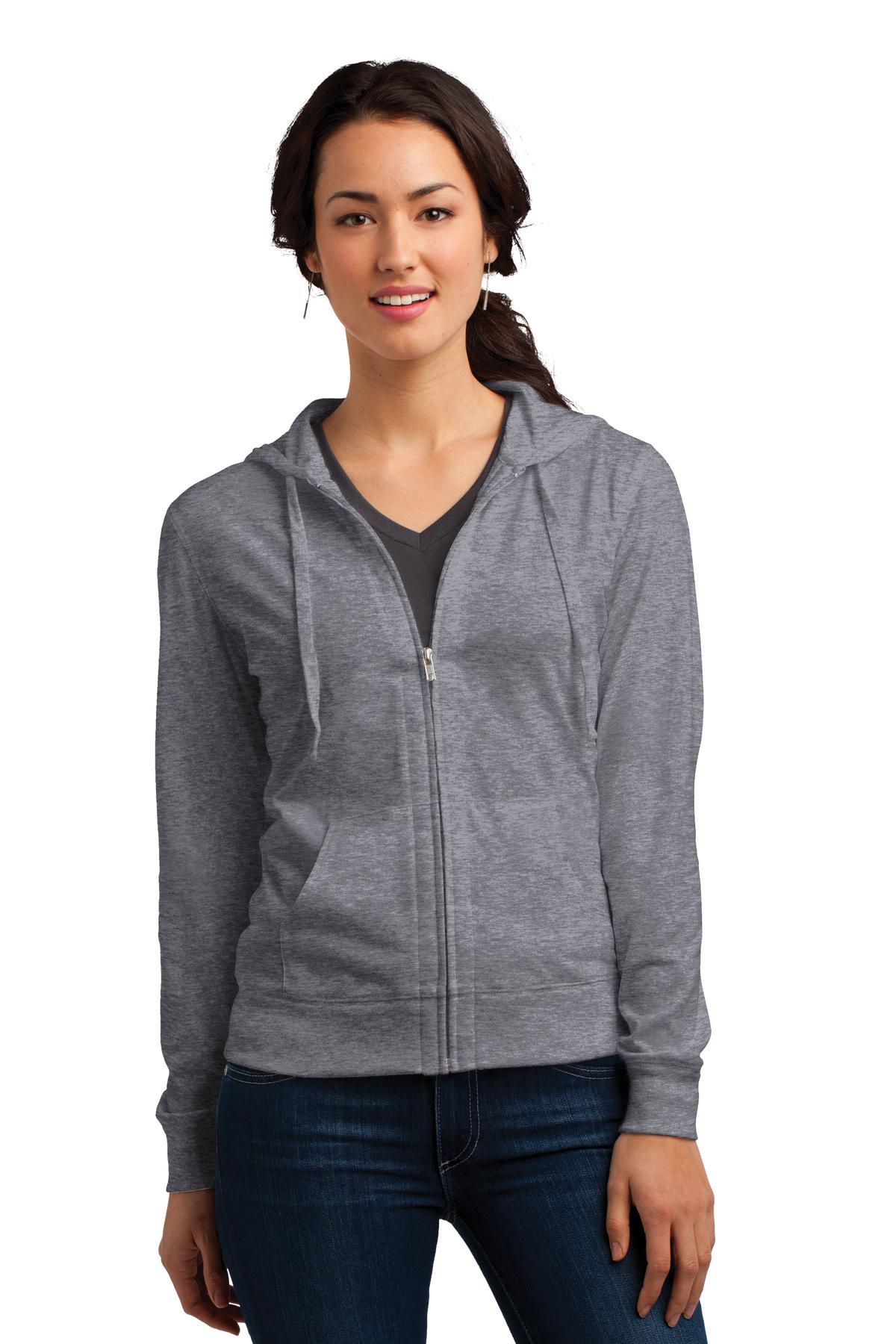 District Women's Fitted Jersey Full-Zip Hoodie. DT2100 - Dresses Max