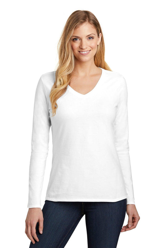 District Women's Very Important Tee Long Sleeve V-Neck. DT6201 - Dresses Max