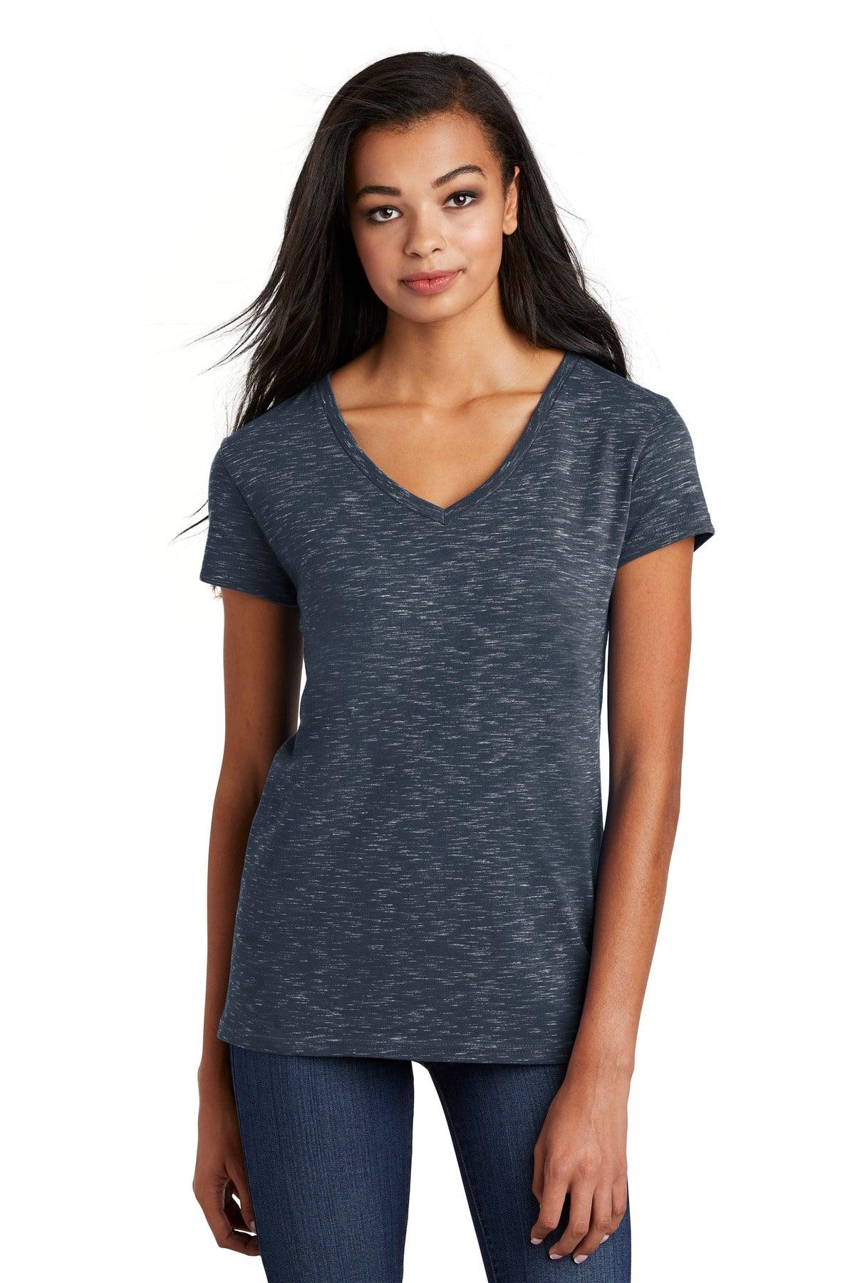 District Women's Medal V-Neck Tee. DT664 - Dresses Max