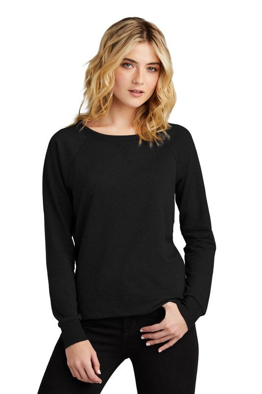 District Women's Featherweight French Terry Long Sleeve Crewneck DT672 - Dresses Max