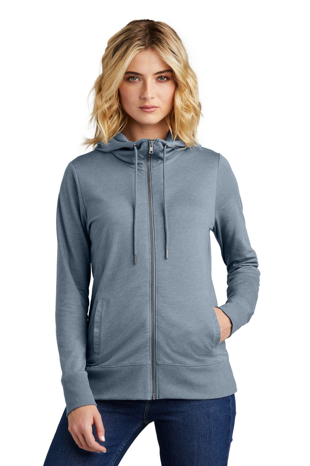 District Women's Featherweight French Terry Full-Zip Hoodie DT673 - Dresses Max