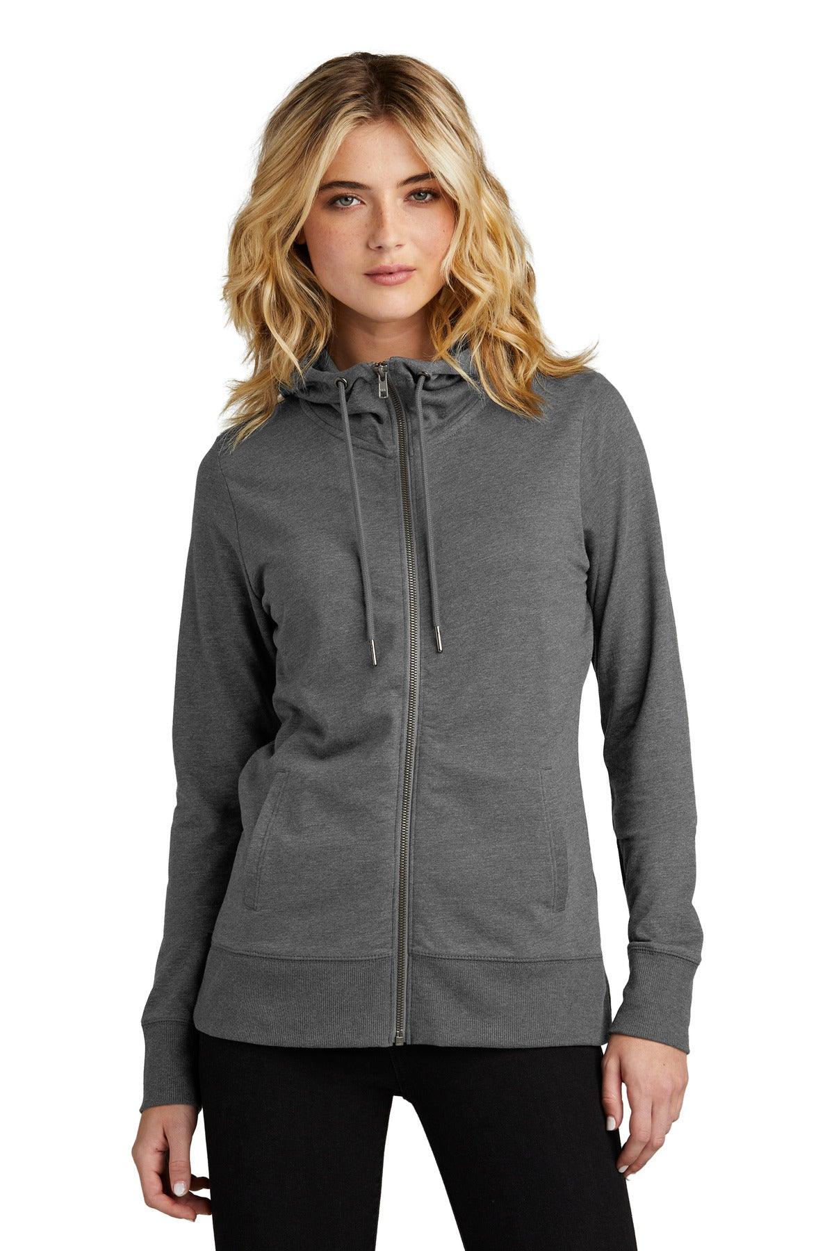 District Women's Featherweight French Terry Full-Zip Hoodie DT673 - Dresses Max