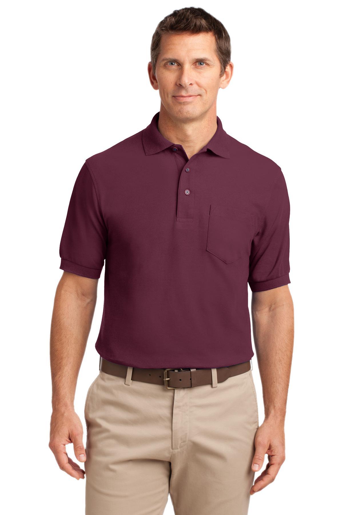 Port Authority Silk Touch Polo with Pocket. K500P - Dresses Max