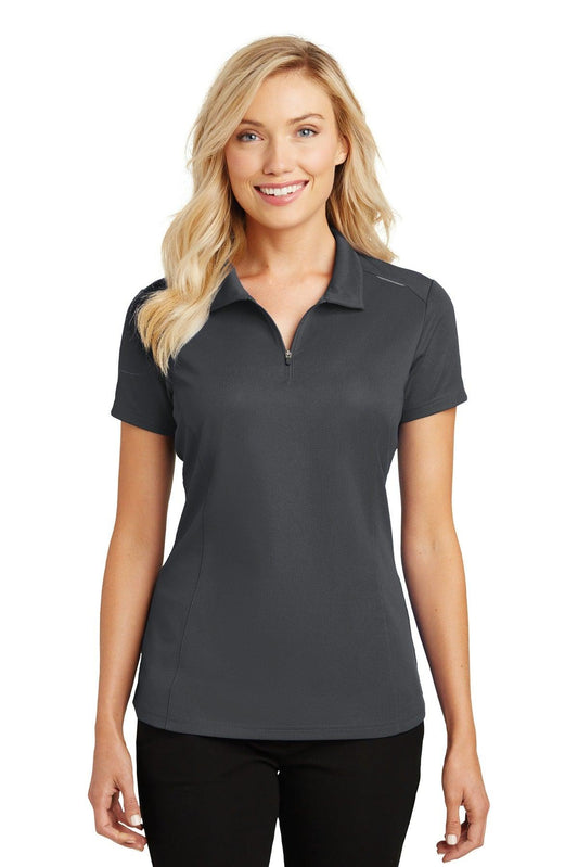 Port Authority Ladies Pinpoint Mesh Zip Polo. L580 - Dresses Max