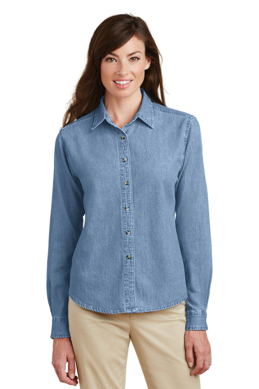 Port & Company - Ladies Long Sleeve Value Denim Shirt. LSP10 - Dresses Max