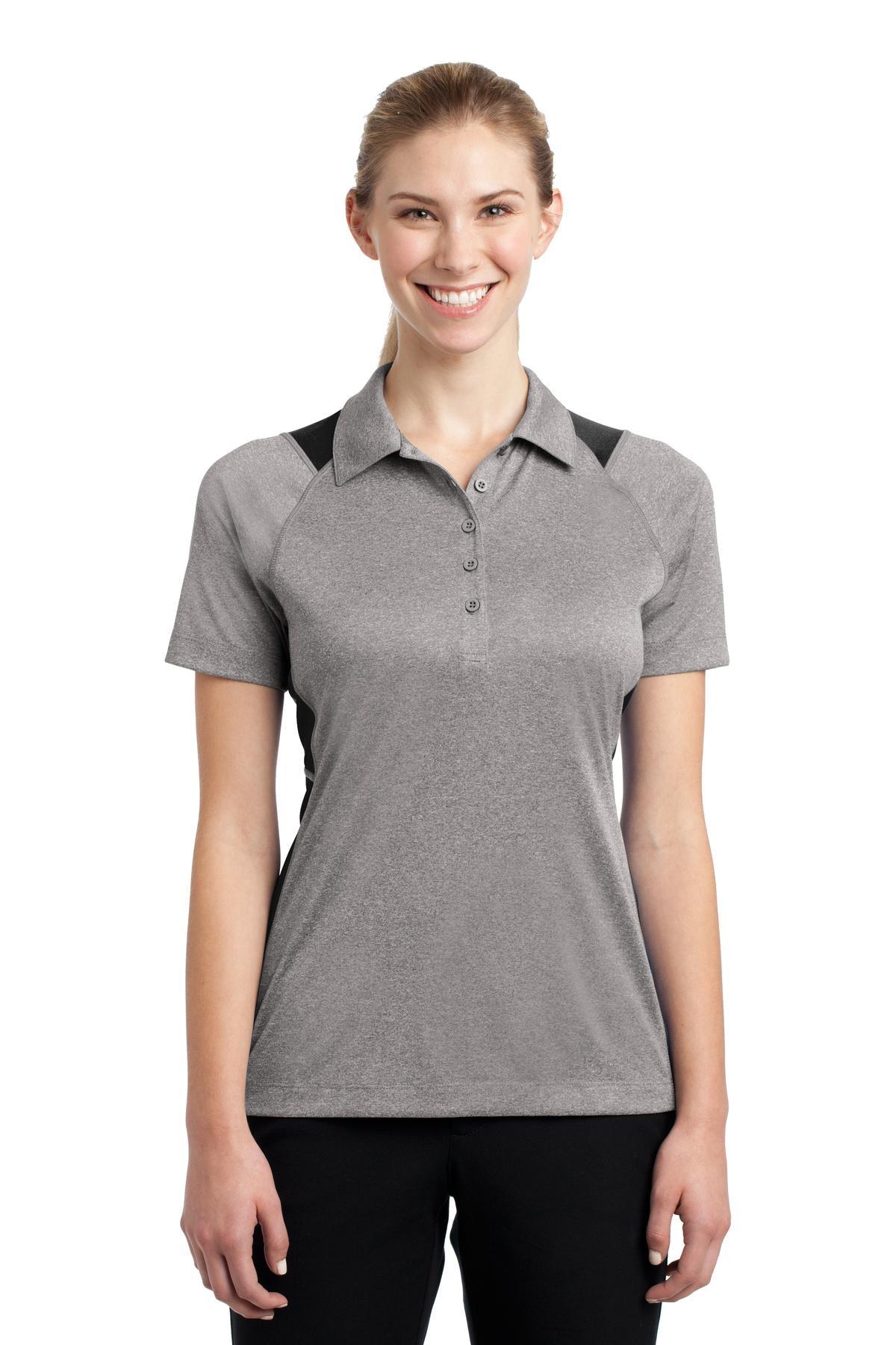 Sport-Tek Ladies Heather Colorblock Contender Polo. LST665 - Dresses Max