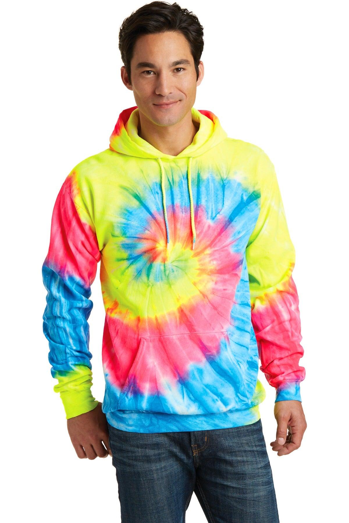 Port & Company Tie-Dye Pullover Hooded Sweatshirt. PC146 - Dresses Max