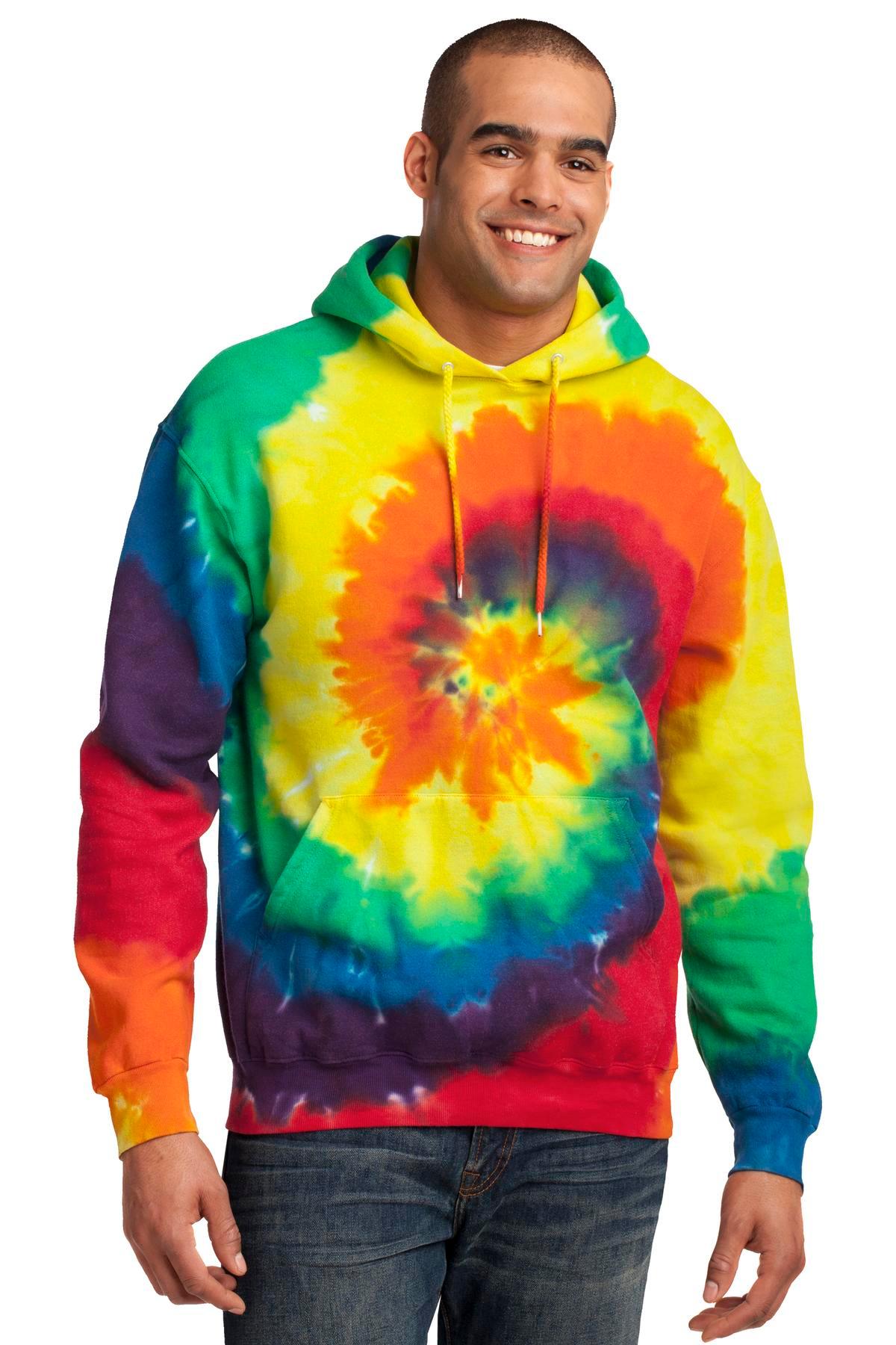 Port & Company Tie-Dye Pullover Hooded Sweatshirt. PC146 - Dresses Max