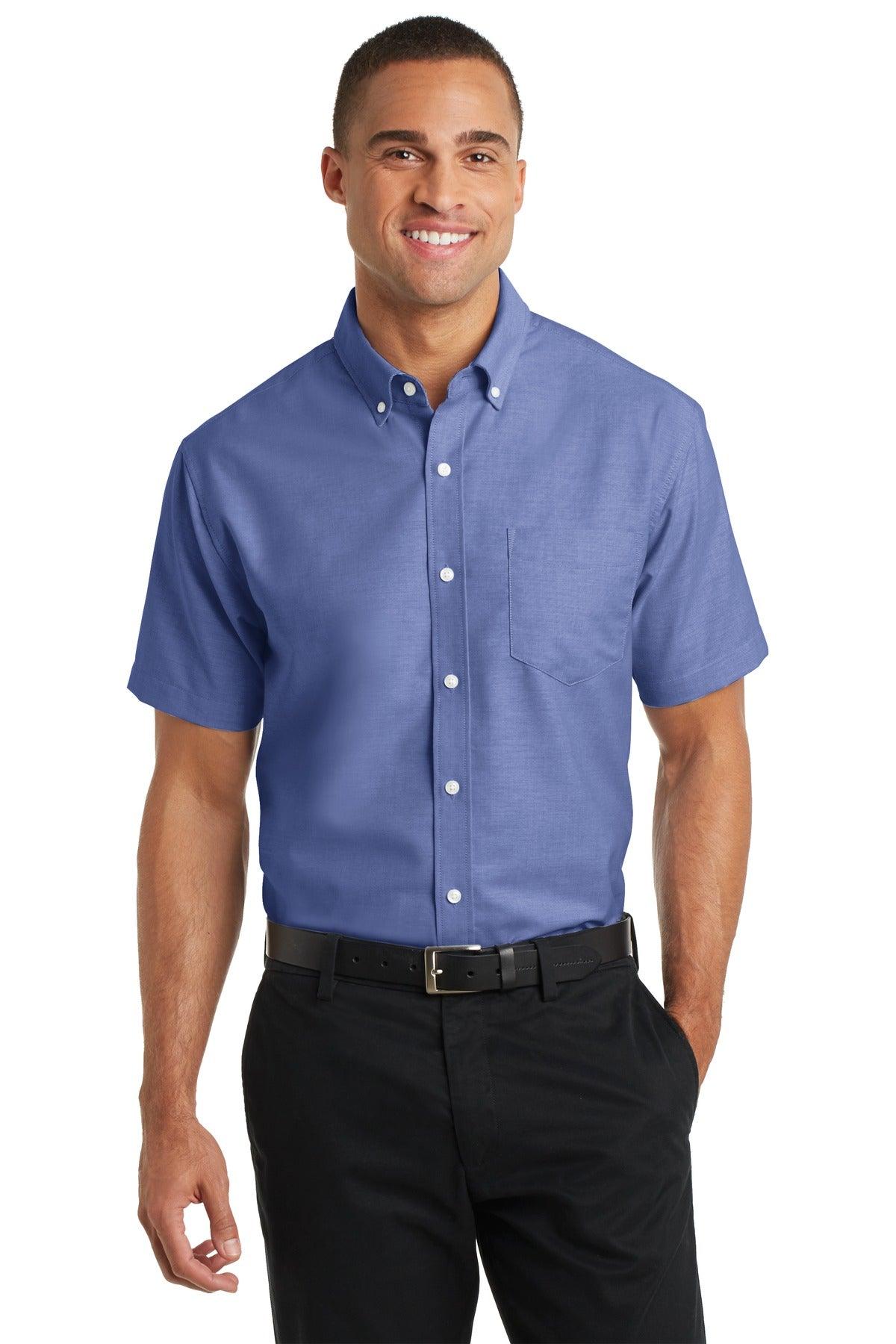 Port Authority Short Sleeve SuperPro Oxford Shirt. S659 - Dresses Max