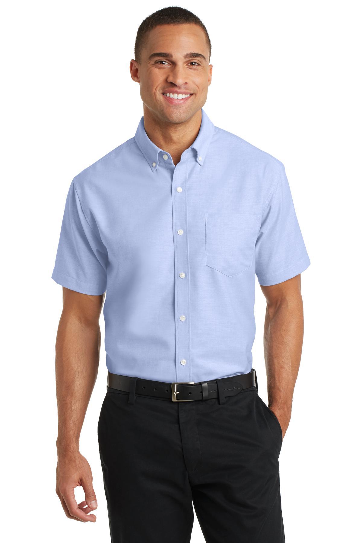 Port Authority Short Sleeve SuperPro Oxford Shirt. S659 - Dresses Max